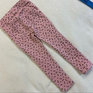 H&M Stretchy pink with black bows pants 4-5Y
